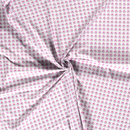 Roze stoffen - Katoen stof - abstract bloemen - lichtgrijs/roze - 15523-061