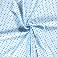 Uitverkoop - Katoen stof - maritiem anker - babyblauw - 15529-003