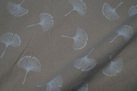 Aankleedkussen stoffen - Katoen stof - Dipinto Ginkgo - beige - 17978-175