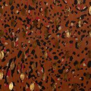 Chiffon stoffen - Polyester stof - Chiffon foil african leo - terra - 17461-445