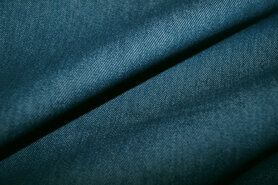 48% katoen, 48% polyester, 4% elastan stoffen - Spijkerstof - Jeans stretch - petrol - 3928-024