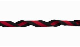 Zierband - Galonband streep zwart/rood 30mm (XSS11-015)