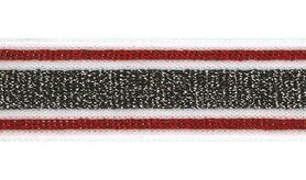 Sierband* - Lurexband zwart/wit/rood 30mm (XSS15-415)