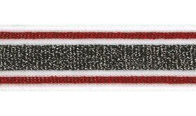 Witte / creme - Lurexband zwart/wit/rood 30mm (XSS15-415)