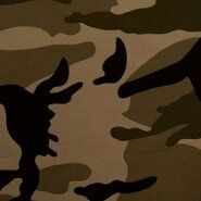 Leger motief stoffen - Tricot stof - camouflage - groen/bruin - 11518-215