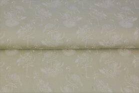 katoenen stoffen met print - Katoen stof - Flamingo - beige - 16130-22