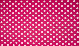 Roze stoffen - Tricot stof - dots - fuchsia - 1543-017