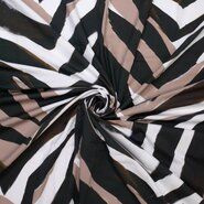 Beige stoffen - Katoen stof - Zomerstretch zebra - groen/wit/beige - 310137-20