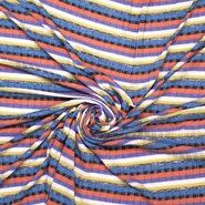 Gestreepte stoffen - Gebreide stof - Fijn gebreid - paars/rood/zwart/blauw - 316012-61
