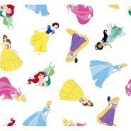 Kinderstoffen - Katoen stof - Disney princess - wit/multi - 669111-20