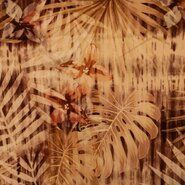 Katoen, polyester, elastan stoffen - Stretch stof - Cornery Tropical Leaves - camel/terra/oker - 17860-580