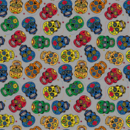 Halloween - Dapper21 15808-063 Baumwolle bedruckt Skulls grau/multi