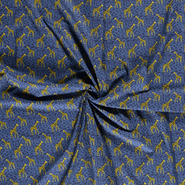 Aankleedkussen stoffen - Katoen stof - giraffe dierenprint - blauw - 15803-006