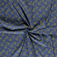 Interieurstoffen - Katoen stof - giraffe dierenprint - blauw - 15803-006