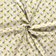 Aankleedkussen stoffen - Katoen stof - giraffe dierenprint - creme - 15803-052