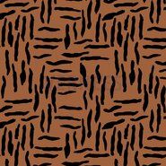 Roestbruine stoffen - Katoen stof - Oil skin zebra abstract - roest - 8437-011 (op rol)