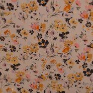 Doorschijnende stoffen - Polyester stof - Chiffon yoryo foil romantic flowers - off-white - 17936-020