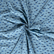 Katoenen stoffen - Katoen stof - dino's - blauw - 15799-008