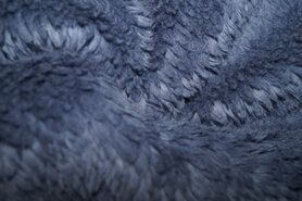Deken stoffen - Bont stof - Cotton teddy licht - jeansblauw - 0856-630
