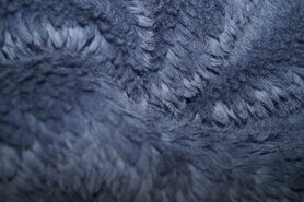 Plaid stoffen - Bont stof - Cotton teddy licht - jeansblauw - 0856-630