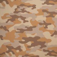 Leger motief stoffen - Polyester stof - Travel camouflage - camel/bruin - 17506-098