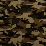 Leger motief stoffen - Polyester stof - Travel camouflage - bruin - 17506-213