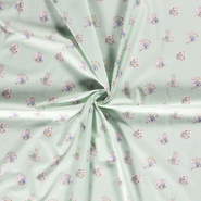 Kinderprint stoffen - Katoen stof - dieren - mint - 15783-021