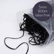 Elastiek - Mondkapjes elastiek latex vrij 5mm zwart (69554)