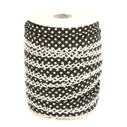 Met kant band - Biasband met kantje stipjes zwart/wit 71486-000* 