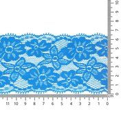 Band met bloem - Rekbaar kant 6.5 cm blauw (2149-274)