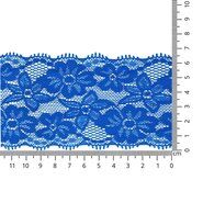 Band mit Blume - Dehnbare Spitze 6.5 cm kobaltblau (2149-89)