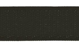 Effen uni kleur band - XVE10-569 Klittenband Naaibaar 2,5 cm breed Zwart