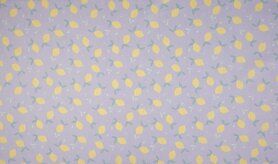 Fruit stoffen - Katoen stof - Organic cotton lemons - lila - 3516-043