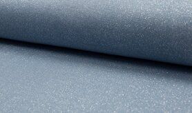 Boordstoffen - RS0302-004 Bündchenstoff dusty blau/silber