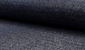Boordstoffen - RS0302-008 Bündchenstoff dunkelblau/silber