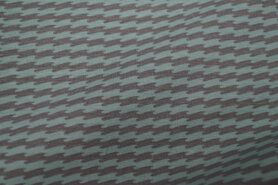 Tricot stoffen - Tricot stof - zigzag mint - grijs - 340016-62