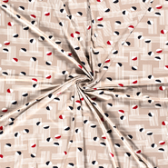 Beige stoffen - Tricot stof - abstract - beige - 15095-052