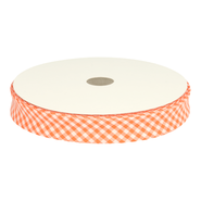Katoenen band - Biasband ruitje oranje 7440/693