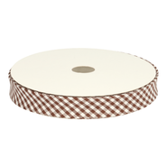 Bedrukt band - Biasband ruitje bruin 7440/881