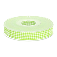 10 mm band - Sierband geruit (10 mm) lime/wit 1843-547