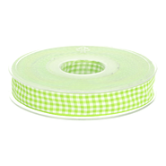 Lime - Sierband geruit (15 mm) lime/wit*