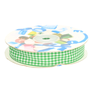 Sierband* - Sierband geruit (25 mm) groen/wit*