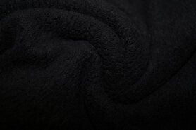 Badjas stoffen - Fleece stof - katoen - zwart - 997047-999