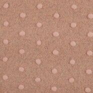 Uitverkoop - Polyester stof - Plain fluffy dots - oudroze - 18475-093