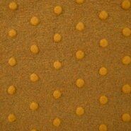 Gele stoffen - Polyester stof - Plain fluffy dots - oker - 18475-570