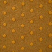 Polyester stoffen - Polyester stof - Plain fluffy dots - oker - 18475-570
