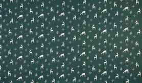 Weihnachtsmotiv - K15024-025 Weihnachten Baumwolle Renntier grün