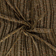 Doorschijnende stoffen - Polyester stof - Chiffon bedrukt dierenprint - olijfgroen - 16274-027