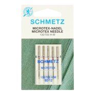 Zilveren stoffen - Schmetz Naalden Microtex 80/12