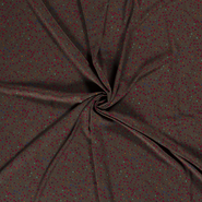 Bruine stoffen - Polyester stof - Chiffon bedrukt stippen - bruin/taupe - 16272-054